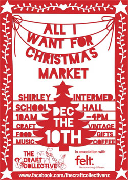 Poster for the "All I Want for Christmas" Market, 10am–4pm, Saturday 10 December, Christchurch