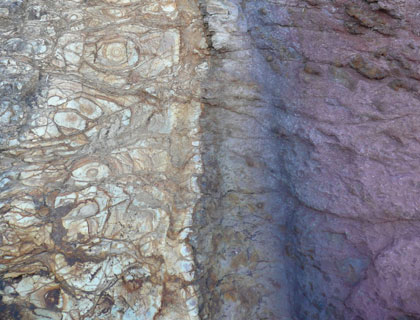 Pigments in their natural habitat – a cross-section of colour in rock