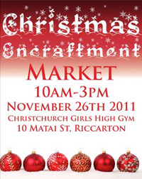 Poster for Christmas Encraftment, 10am–3pm Saturday 26 November, Christchurch