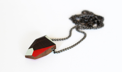 ghdesign geometric wooden necklace