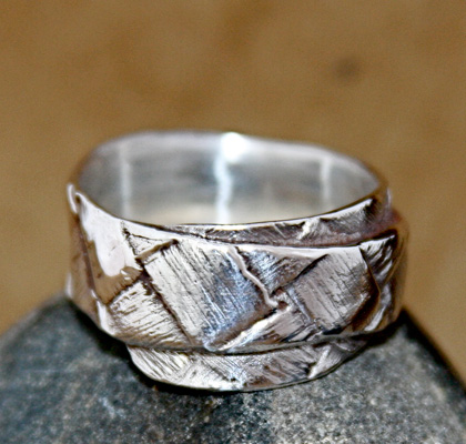 Flax Weave Single Wrap Ring by Maggie Churcher