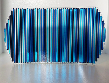 Blue glass platter by Jill Matthew