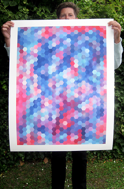 Hexagon Coloured #1 Limited Edition Print by Mark Catley