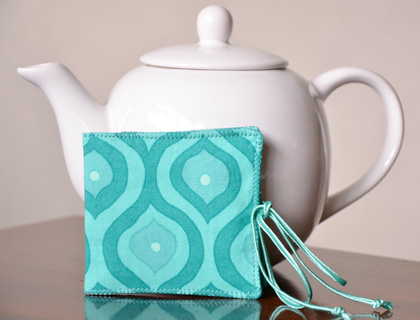 Tea Bag Wallet – Turquoise – by Miss Dotty