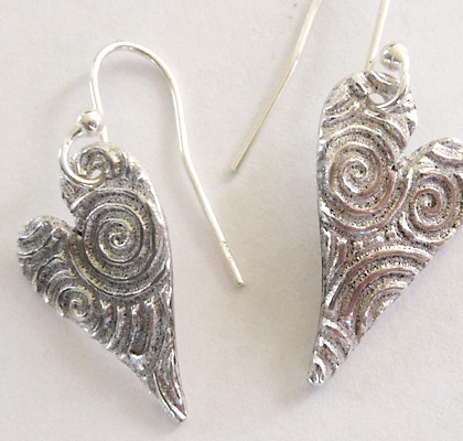 Silver Heart Earrings by Silverworks