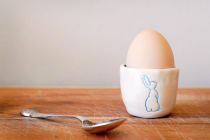 Ceramic Bunny Egg Cup by The Little White Box