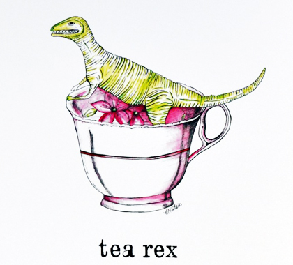 misscrow tea rex print