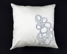 Original Moki Cushion in Ivory with Silver-Grey Organic Circle print