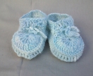 Merino and angora blue baby slippers