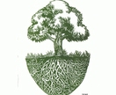 Lino-print  'Deep rooted tree'(green)