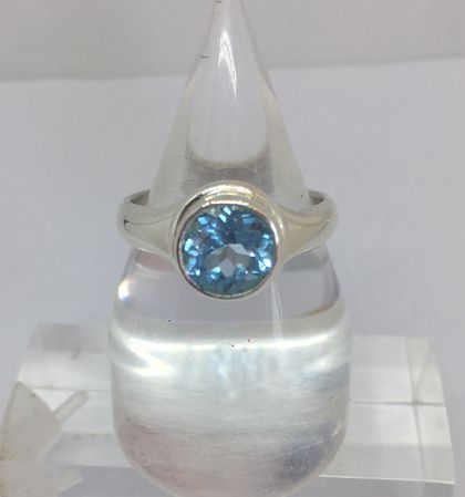 Blue Topaz and Sterling Ring