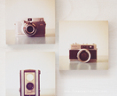 Vintage Cameras - set of 3 photo blocks