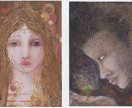 Set of two canvas ArT cards with envelopes -Donated by Joyces Art