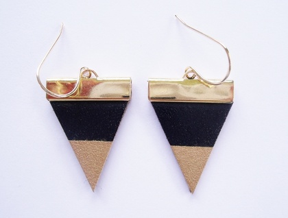 Gold dipped black spears by odi boutique jewellery