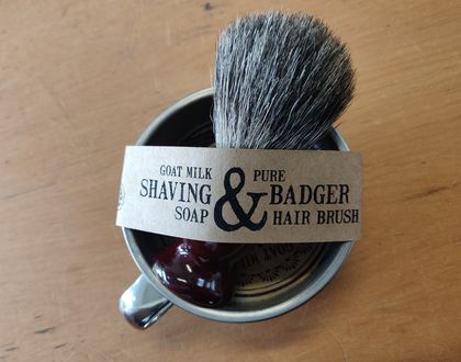 Goats Milk Shaving Soap with Pure Badger Hair Brush