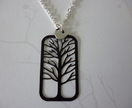 Tree and little bird necklace