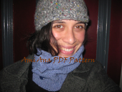 PDF PATTERN ONLY Ami Ana Timeless Buttoned Muffler - Knitted Muffler Unisex     