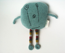 I Miss You - Knitted monster in pale blue merino
