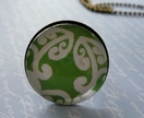Green & White Koru Ring