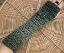 Extreme Length Crochet Arm Warmers in CLOUDY GREY