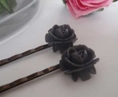 ALL PROCEEDS TO RED CROSS FOR CHC EARTHQUAKE - Rose Hair Slides (2) - Dark Grey