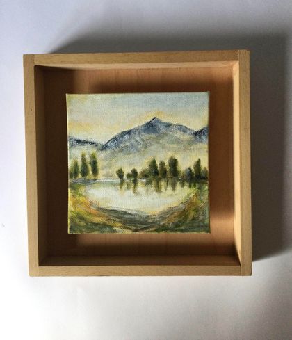 An original  painting on board in a floating frame -NZ artist Marie Pickering -