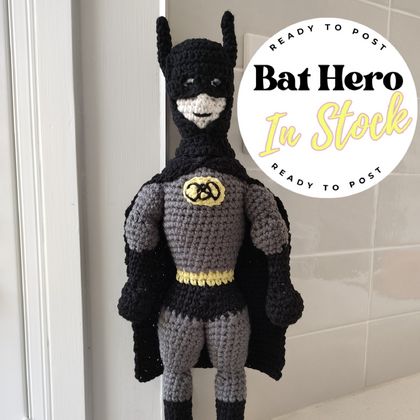 Hand Crocheted Bat Hero - 1 in stock