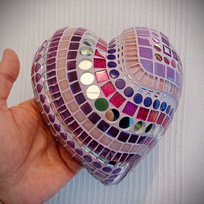  Pink and Purple Mosaic Heart