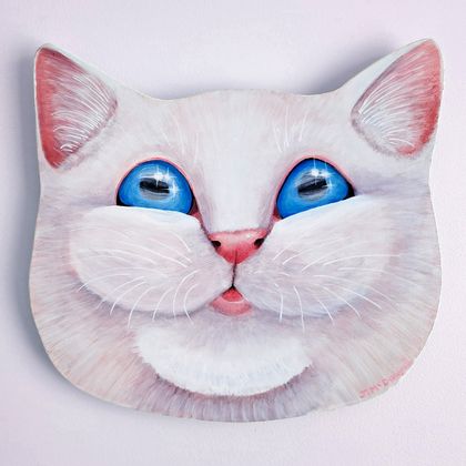 Humorous Cat portrait, original art