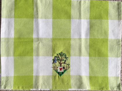 Country Themed Embroidered Tea Towel