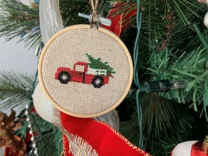 Christmas Decoration DIY Cross Stitch kit - Red truck