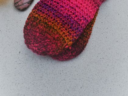 Crochet Lounge Socks - Pink Marmalade