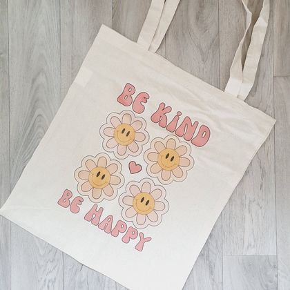 Be Kind Be Happy Tote Bag