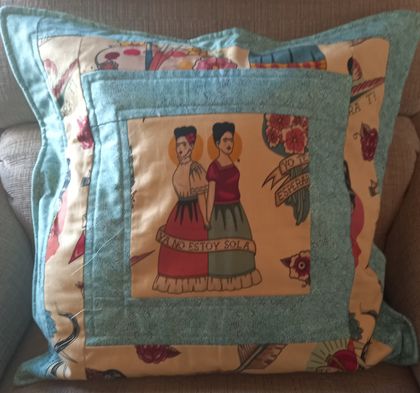 Patchwork Cushion Cover - Frida Kahlo