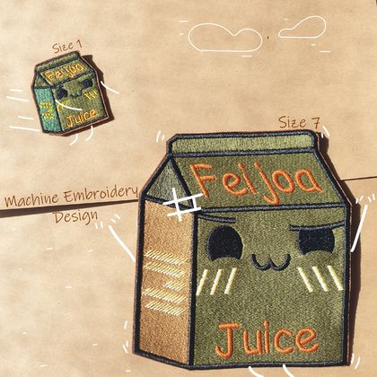 Feijoa Juice Box Machine Embroidery Design