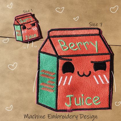 Berry Juice Box Machine Embroidery Design