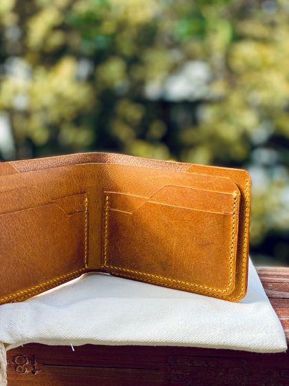 Designed Handcrafted Leather Bifold Wallet - More colour options