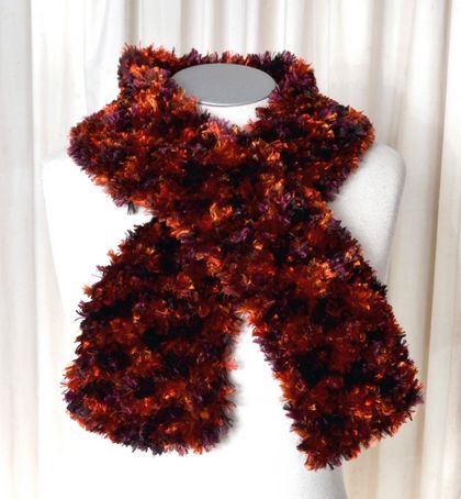 Small Feather Fur Knit Scarf 