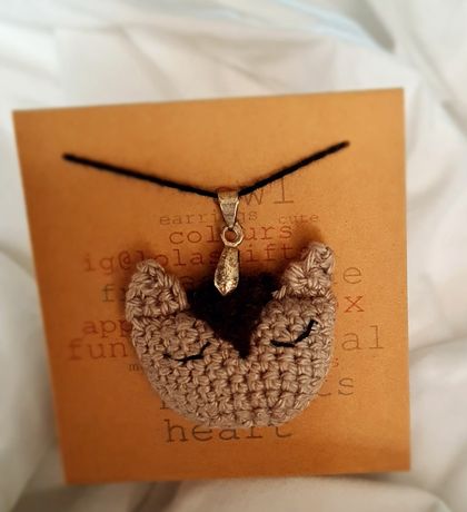 Miniature Crochet Owl Pendant