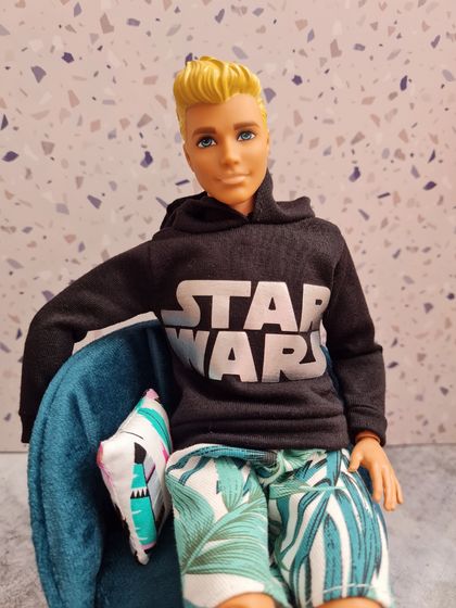 Star Wars (Silver) Black Hoodie Sweatshirt - Barbie & Ken Clothes