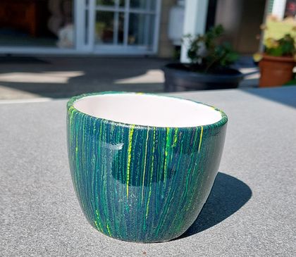 Bowl - Stripes of Green and Yellow