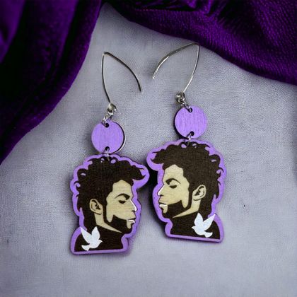 Earrings: Prince in 3mm plywood 