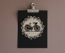 Bicycle papercut  Vintage Pattern/Black