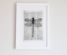 Dragonfly Vintage Dictionary Print
