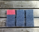 Pick & Mix fingerless mitts - set of 3 x mix or match grey and coral pink colour block knitted fingerless mitts
