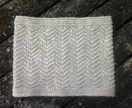Aspen Grey chevron striped cowl - knitted from pure Peruvian highland wool, light grey heathered tweed 