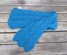 Unisex tribal arrow aqua blue scarf - knitted from pure NZ wool