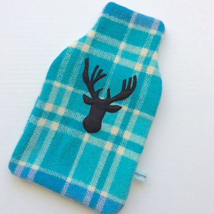 Turquoise Hottie Cover with Stag