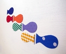 Fabric fish magnets set of 7 - rainbow colours