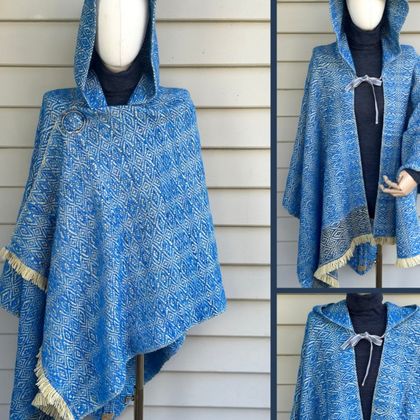Handwoven and -dyed NZ merino cloak